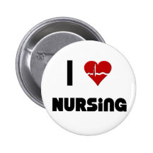 I Love Nursing Pinback Buttons
