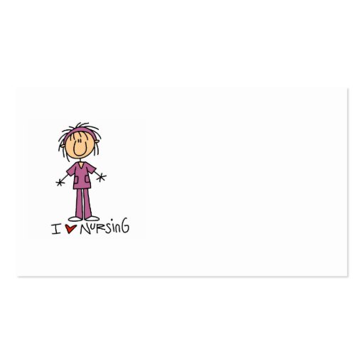 I Love Nursing T-shirts and Gifts Business Card Template (back side)