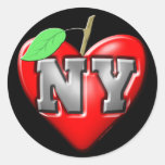 I Love NY Round Stickers