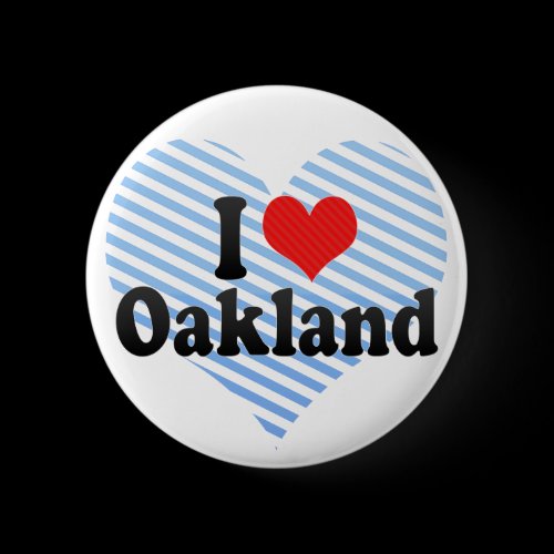 I Love Oakland Pinback Buttons