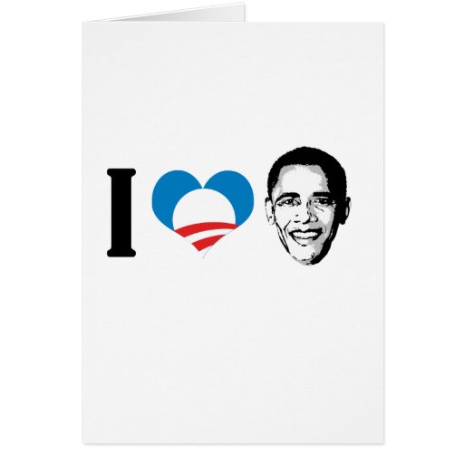 I Love Obama blue plain Card
