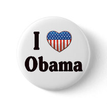 I Love Obama button