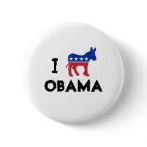 I Love Obama Donkey Button by bumblebobbi182 I Love Obama Donkey Button