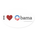 I love Obama Oval Sticker