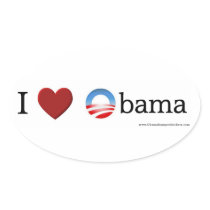 I love Obama Oval Sticker stickers