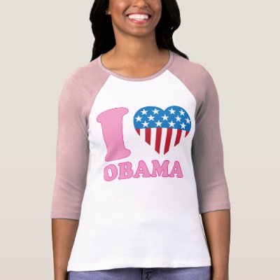 I Love OBAMA Patriotic i Heart Stars Stripes Shirt by iheart