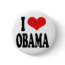 I Love Obama Pin