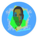 I LOVE OBAMA! STICKER!