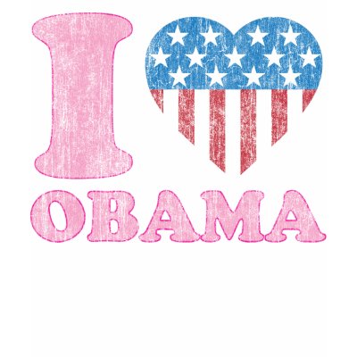 I Love Obama Vinatge Style Iheart Tee Shirt by iheart