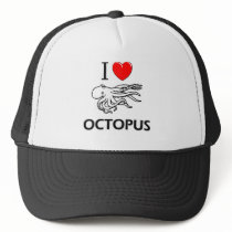 I Love Octopus hats