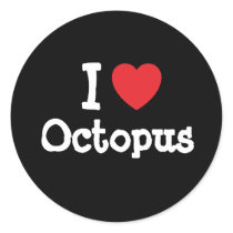 I love Octopus heart T-Shirt stickers by funnycustomtshirts I love Octopus heart T-Shirt stickers
