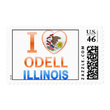 I Love Odell, IL Postage Stamps