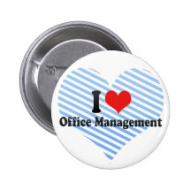 I Love Office Management Pin