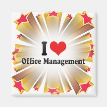 I Love Office Management Refrigerator Magnets