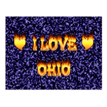 I love ohio fire and flames postcard