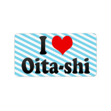 I Love Oita-shi, Japan. Aisuru Oita-Shi, Japan Personalized Address Labels