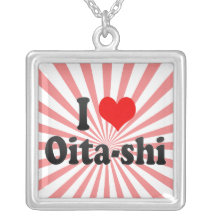 I Love Oita-shi, Japan. Aisuru Oita-Shi, Japan Personalized Necklace