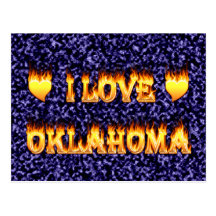 I love oklahoma fire and flames postcards