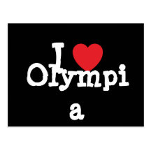 I love Olympia heart T-Shirt Post Card
