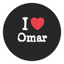 I love Omar heart custom personalized stickers