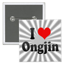 I Love Ongjin, Korea. Naega Salang Ongjin, Korea Pinback Buttons