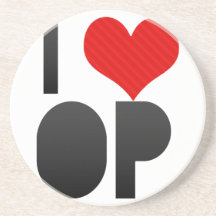 I Love OP Drink Coaster