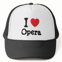 I love Opera heart custom personalized hats