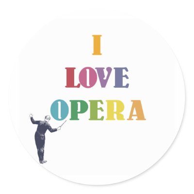 I Love Opera Round Sticker by evisionarts