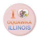 I Love Oquawka, IL Refrigerator Magnet