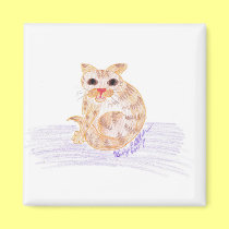 I Love Orange Cats! magnets
