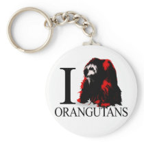 I Love Orangutans Keychains