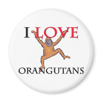 I Love Orangutans magnets