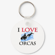 I Love Orcas keychains
