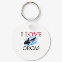 I Love Orcas keychains