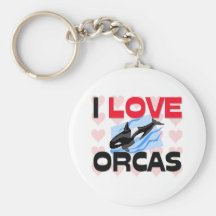 I Love Orcas Keychain