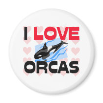 I Love Orcas magnets