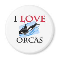 I Love Orcas magnets