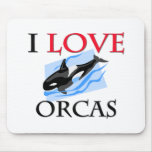 I Love Orcas mousepads