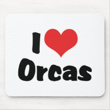 I Love Orcas Mousepad