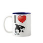 I Love Orcas Two-Tone Mug