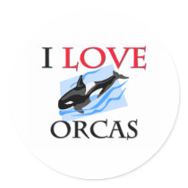 I Love Orcas stickers