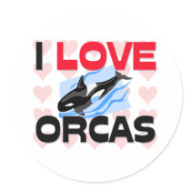 I Love Orcas stickers by AnimalShirts I Love Orcas stickers