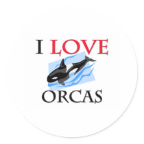 I Love Orcas stickers