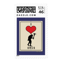 I Love Orcs Stamp