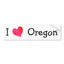 I Love Oregon bumper stickers by definingyou I Love Oregon bumper stickers