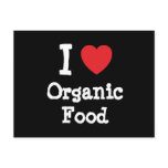 I love Organic Food heart custom personalized Post Cards