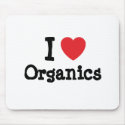 I love Organics heart custom personalized mousepads