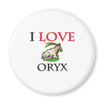 I Love Oryx Magnets