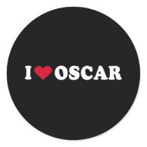 I LOVE OSCAR ROUND STICKER