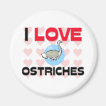 I Love Ostriches Fridge Magnet